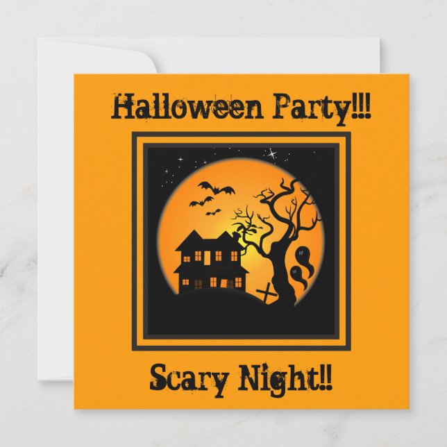 Invitación de la fiesta de Halloween en la casa de (Anverso)