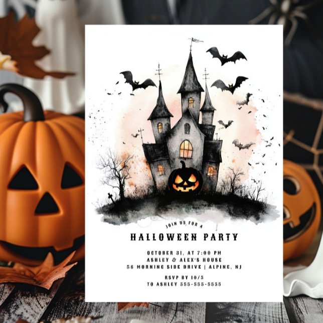 Invitación de la fiesta de Halloween en la casa de (Subido por el creador)