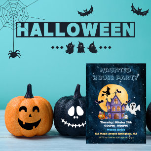 Invitación de la fiesta de Halloween en la casa de
