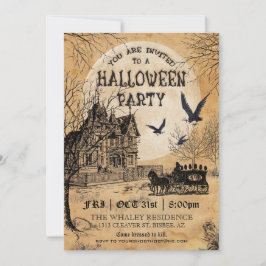 Invitación de la fiesta de Halloween en la casa de