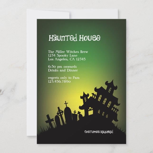 Invitación de la fiesta de Halloween en Mansion Ha (Anverso)