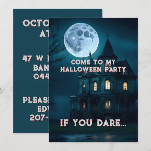 Invitación de la fiesta de Halloween en Mansion Ha