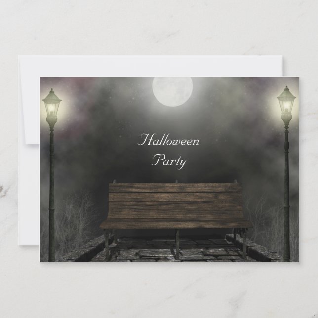 Invitación de la fiesta de Halloween está oscura (Anverso)