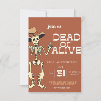 Invitación de la fiesta de Halloween muerta o viva