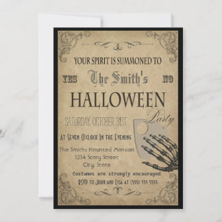 Invitación de la fiesta de Halloween Spirits