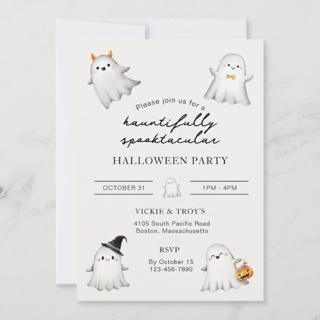Invitación de la fiesta de Halloween, traviesa (Anverso)