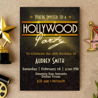 Invitación de la fiesta de Hollywood