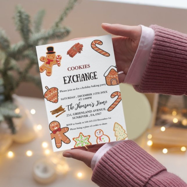 Invitación de la fiesta de intercambio de cookies  (Subido por el creador)