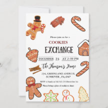 Invitación de la fiesta de intercambio de cookies 
