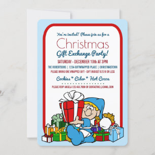 Invitación de la fiesta de intercambio de regalos