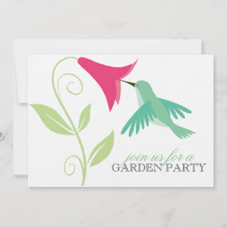 Invitación de la fiesta de jardín del colibrí