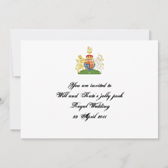Invitación de la fiesta de la boda real (Anverso)
