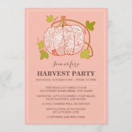 Invitación de la fiesta de la cosecha de calabaza