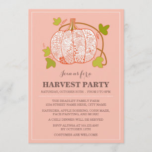 Invitación de la fiesta de la cosecha de calabaza