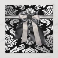 Invitación de la fiesta de la Damasco Negra blanca