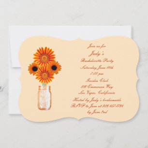 Invitación de la fiesta de la naranja Flowers Maso