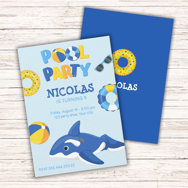 INVITACIÓN DE LA FIESTA DE LA PISCINA AZUL ORCA IN (Subido por el creador)
