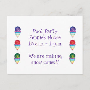 Invitación de la fiesta de la piscina con conos de
