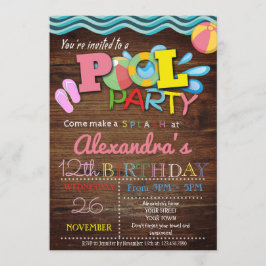 INVITACIÓN DE LA FIESTA DE LA PISCINA DE VERANO