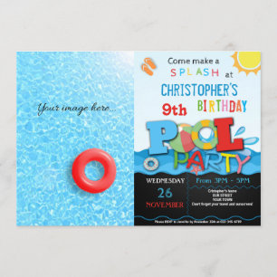 INVITACIÓN DE LA FIESTA DE LA PISCINA DE VERANO   