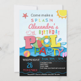INVITACIÓN DE LA FIESTA DE LA PISCINA DE VERANO | 