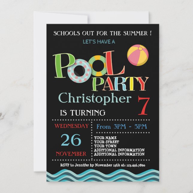 INVITACIÓN DE LA FIESTA DE LA PISCINA DE VERANO | 