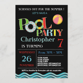 INVITACIÓN DE LA FIESTA DE LA PISCINA DE VERANO |