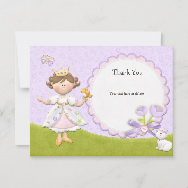 Invitación de la fiesta de la princesa cumpleaños (Anverso)