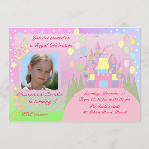 Invitación de la fiesta de la princesa cumpleaños