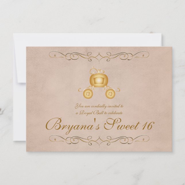 Invitación de la fiesta de la princesa de oro Cind (Anverso)
