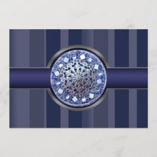 Invitación de la fiesta de las franjas azules de l