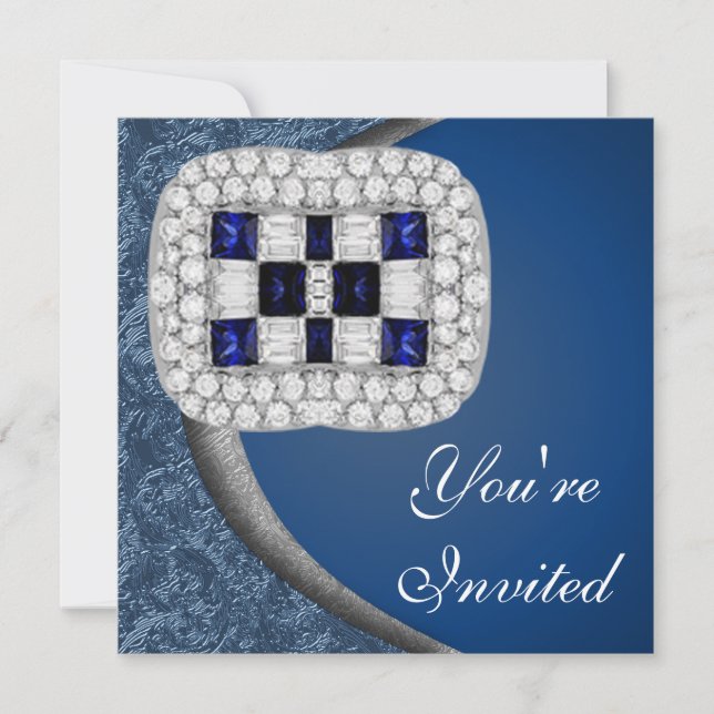 Invitación de la fiesta de los diamantes de zafiro (Anverso)