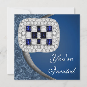 Invitación de la fiesta de los diamantes de zafiro
