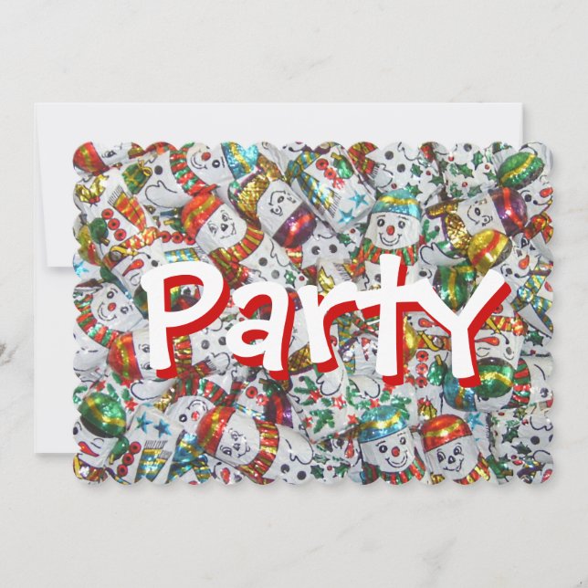 Invitación de la fiesta de los dulces Snowmen (Anverso)