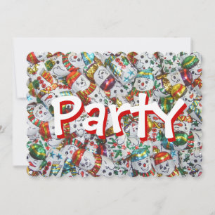 Invitación de la fiesta de los dulces Snowmen