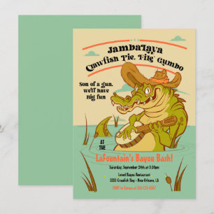 Invitación de la fiesta de los ligadores bayou caj