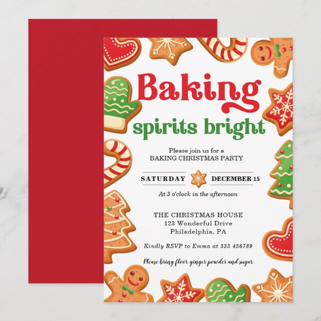 Invitación de la fiesta de los navidades (Anverso / Reverso)