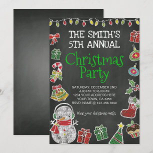 Invitación de la fiesta de los navidades, Chalkboa