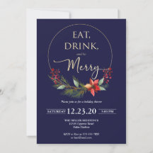 Invitación de la fiesta de los navidades Comer Beb