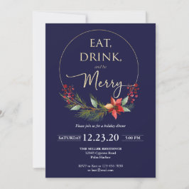 Invitación de la fiesta de los navidades Comer Beb