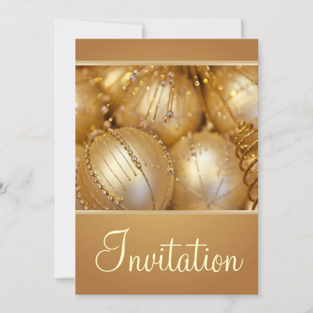 Invitación de la fiesta de los navidades con ornam (Anverso)