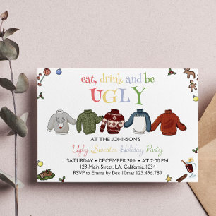 Invitación de la fiesta de los navidades suéter