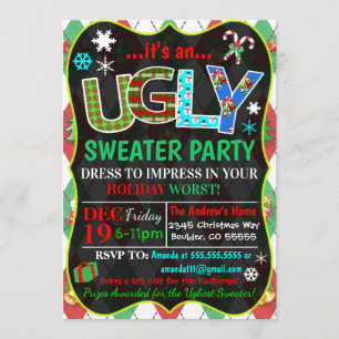 Invitación de la fiesta de los navidades suéter