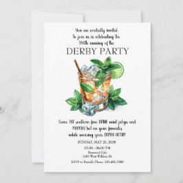 Invitación de la fiesta de Mint Julep Derby