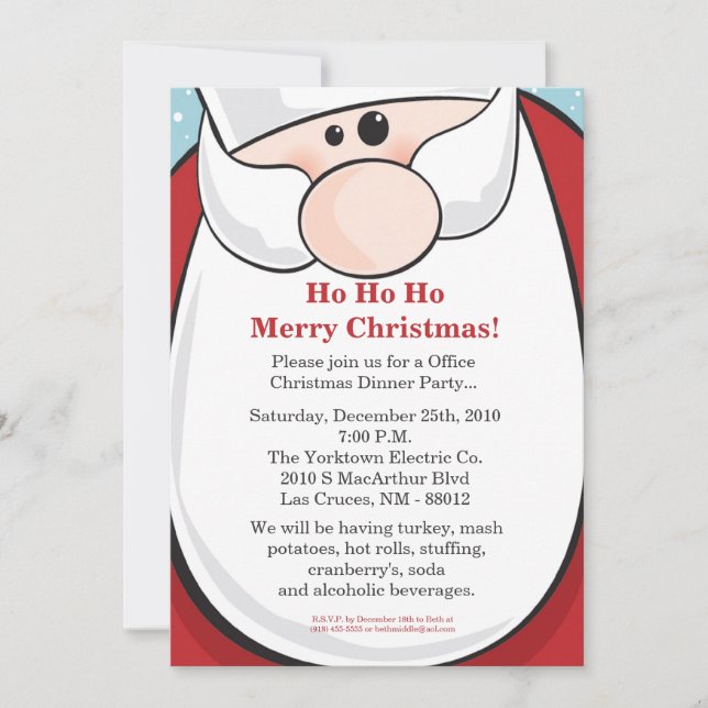invitación de la fiesta de Navidad de 5x7 Papá (Anverso)