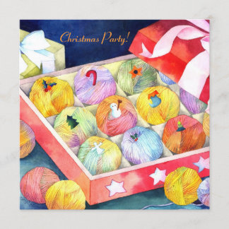 Invitación de la fiesta de Navidad de la caja de