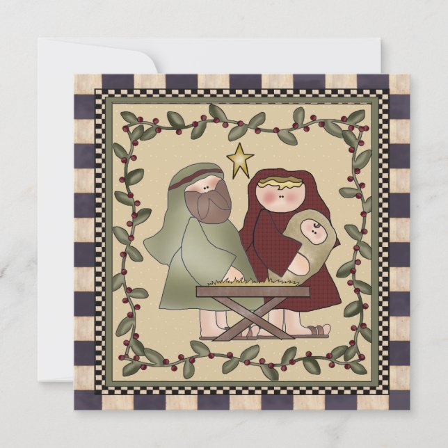 Invitación de la fiesta de Navidad de la natividad (Anverso)