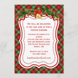 Invitación de la fiesta de Navidad de las campanas