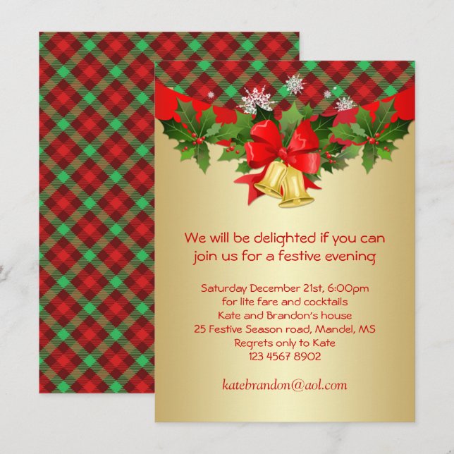 Invitación de la fiesta de Navidad de las campanas (Anverso / Reverso)