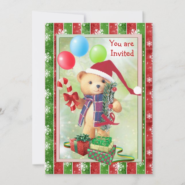 Invitación de la fiesta de Navidad de los niños (Anverso)